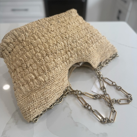 Cult Gaia Naima Tote Bag in Tan - textured bobble design with Chain Handle-NWOT - Picture 13 of 17